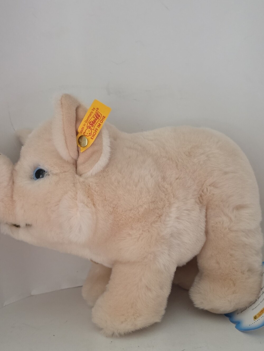Steiff Sissi Pig Plush Handmade Germany Peach Pink Animal Button Ear 6" NWT